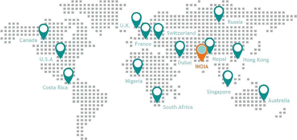 World map showing countries where CollegeCore students study