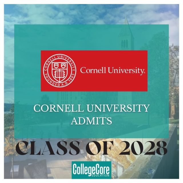 🎓🌟 A monumental triumph! 🚀 We’re thrilled to announce that our CollegeCore student has clinched a coveted spot at Cornell University, one of the Ivy League’s finest institutions! 🐻📚 Securing admission to Cornell is an extraordinary accomplishment, showcasing their exceptional intellect and perseverance. Congratulations on this awe-inspiring achievement! 🎉🔥 #CornellIvyLeague #CollegeCoreSuccess #DreamsRealized #IvyLeagueAdmission #IvyDay #CollegeCoreEducation #USColleges #EducationAbroad #OverseasCounselling