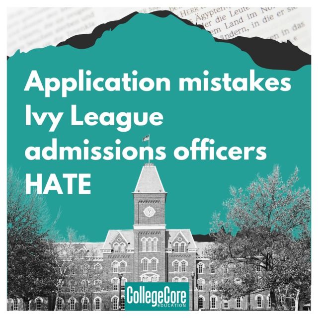 Your application is a careful curation of all the activities you have embarked on during high school. It is important to talk about how these activities have shaped you and how they will influence your future academic endeavours. 
These are a few mistakes Admissions Officers HATE!

#CollegeCore #CollegeAbroad #OverseasEducation #USColleges #IvyLeague #Harvard #Princeton #Yale #StudyAbroad #StudentSuccess #HighSchool