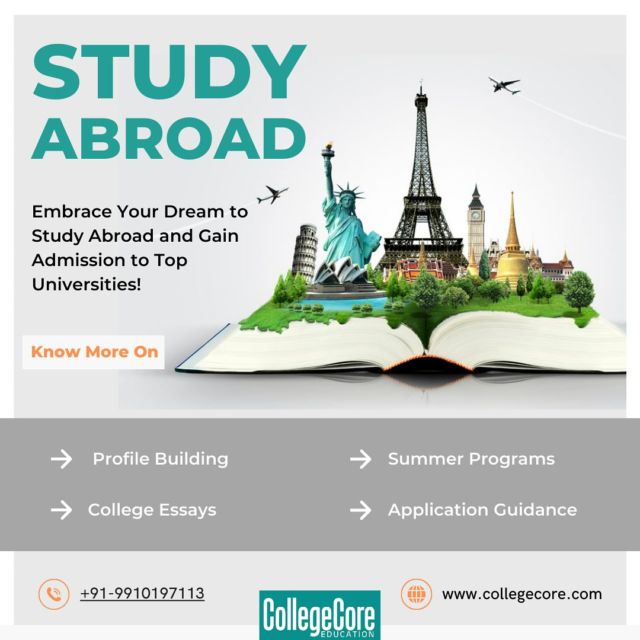 Unlock your future with expert guidance! 🌍✨ 

From profile building and application support to summer programs and standout college essays, we’re here to turn your study abroad dreams into reality.

 #studyabroad #futureready #collegedreams #profilebuilding #collegeessay #application #summer #program #university #collegecore #studyinternational