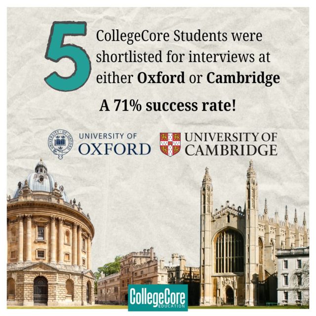 We’re thrilled to share that 5 of our students have received interview calls from either Oxford or Cambridge! 🧑‍💻

With a 71% success rate, we’re proud to be helping students take the next step toward their dream universities. 🚀 

Ready to start your journey? Let’s make it happen together! #studyabroad #oxford #cambridge #successstories #dreambig #futureleaders #college #interview