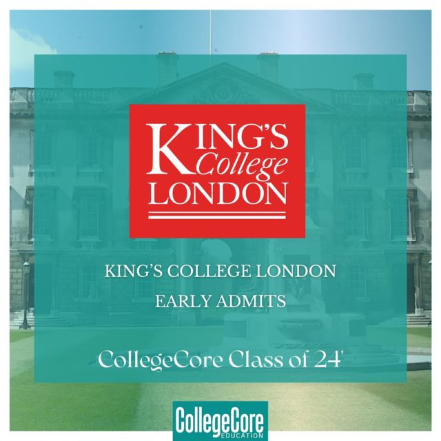 A huge congratulations to our incredible CollegeCore students on their acceptance to King’s College London in the Early Decision round! Your hard work, resilience, and passion have paid off, and we couldn’t be prouder.

Here’s to starting an amazing journey. ✨ 👏🏼#CollegeCoreProud #earlydecision #future #collegecoresuccess #collegecore #success #kings #kingscollegelondon #college #acceptance #kingscollege #futureleaders #london