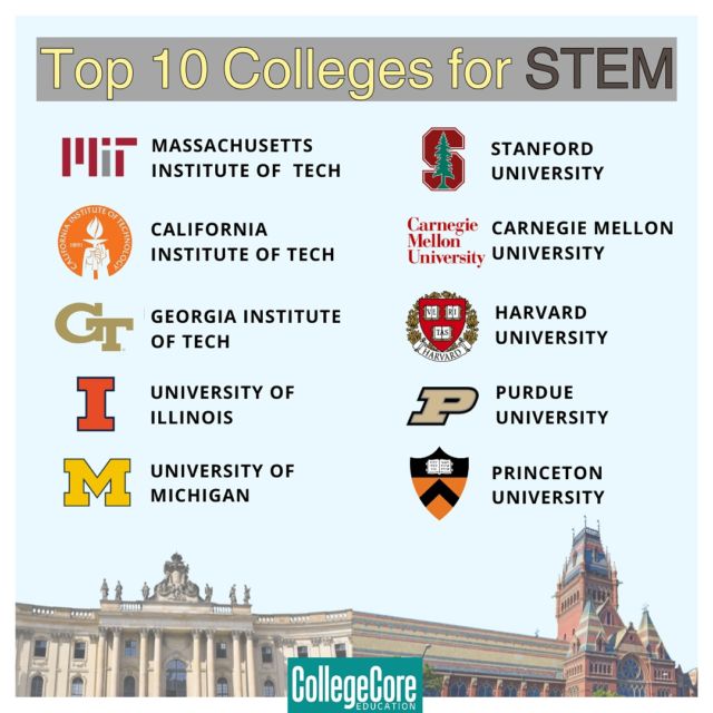 Explore the top 10 colleges for STEM and unlock endless opportunities to innovate globally! 🔬 
Ready to take your STEM journey to the next level? 🌍
Reach out to our counsellors for more details! 📞#studyabroad #stem #collegecore #purdue #stanford #mit #carnegiemellon #tech #georgiainstituteoftechnology #harvard #illinois #michigan #california #princeton